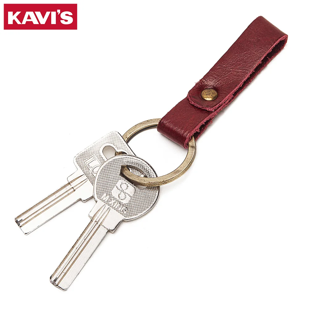 KAVIS брелок для ключей натуральный кожаный брелок для мужчин подарок брелок для ключей