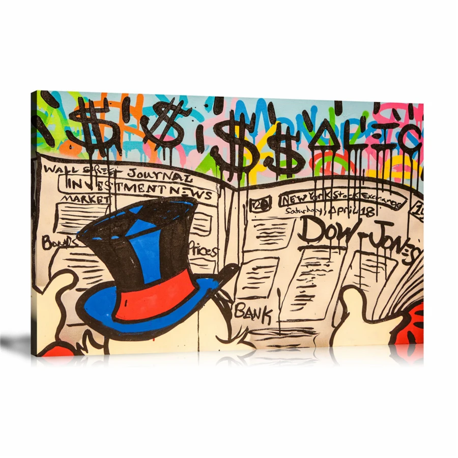 Alec Monopolys Read Newspaper HD Wall Art Canvas Poster Print Painting Decorative for Office Living Room Home Decor | Дом и сад