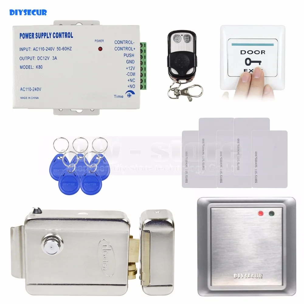 Cheap  DIYSECUR Waterproof RFID Reader125KHz Access Control System Security Kit + Electronic Lock for Offi