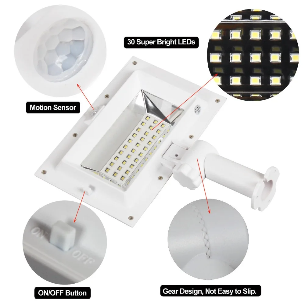 KHLITEC-2-Pack-Led-Solar-Gutter-Lights-30-LED-PIR-Motion-Sensor-Garden-Solar-Outdoor-Lighting(2)