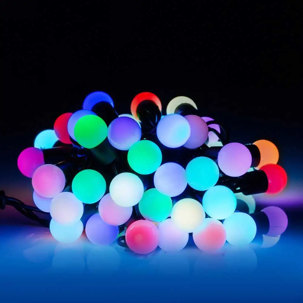 christmas 50 led 16 4ft rgb ball lights color change big lots globe string lights