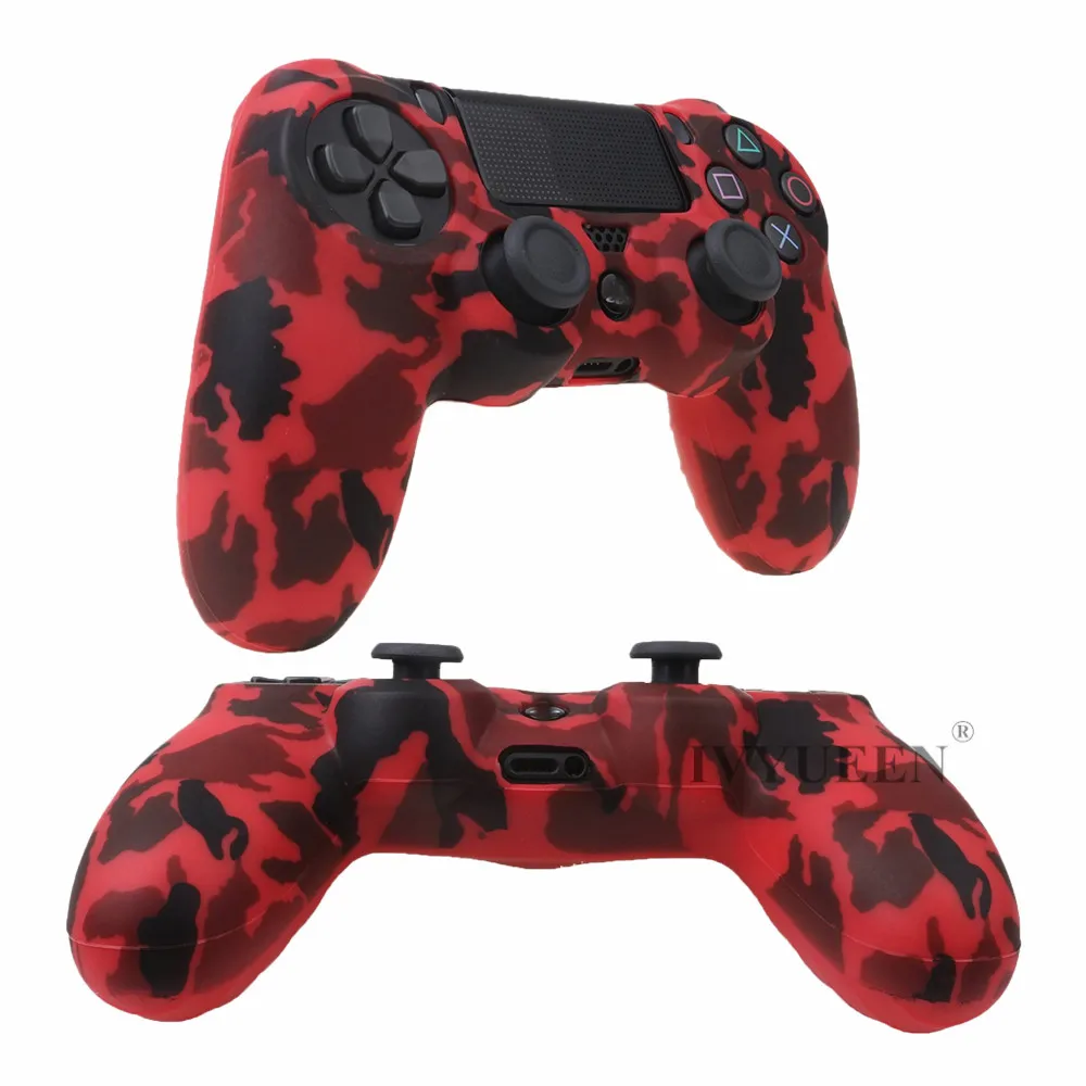 IVYUEEN для Dualshock 4 силиконовая камуфляжная Защита Чехол для playstation 4 PS4 DS4 Slim Pro контроллер кожи с 8 захватами для большого пальца