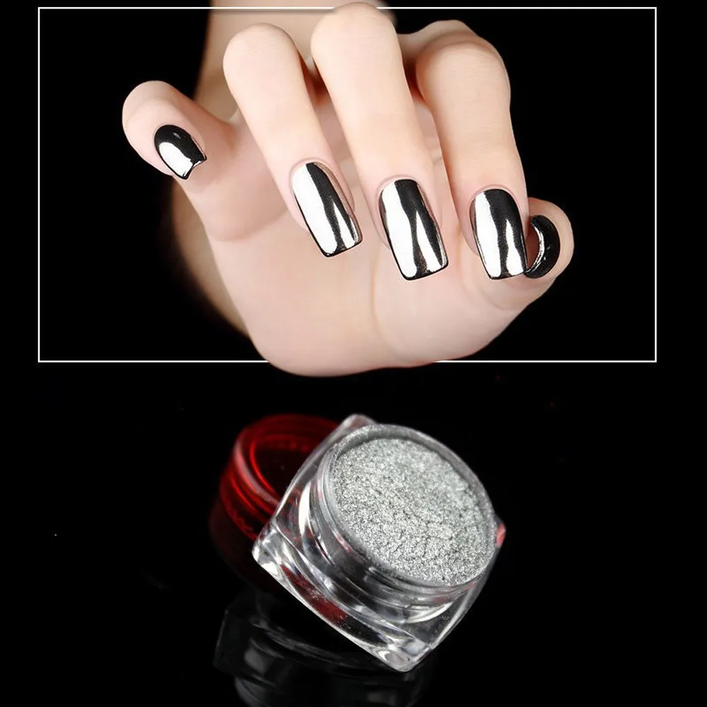 

Nail Gel Acrylic Powder Nail Art Glitter Rub Holographic Mirror Effect Powder Sequin DIY Chrome Nail Pigment Decoration #4