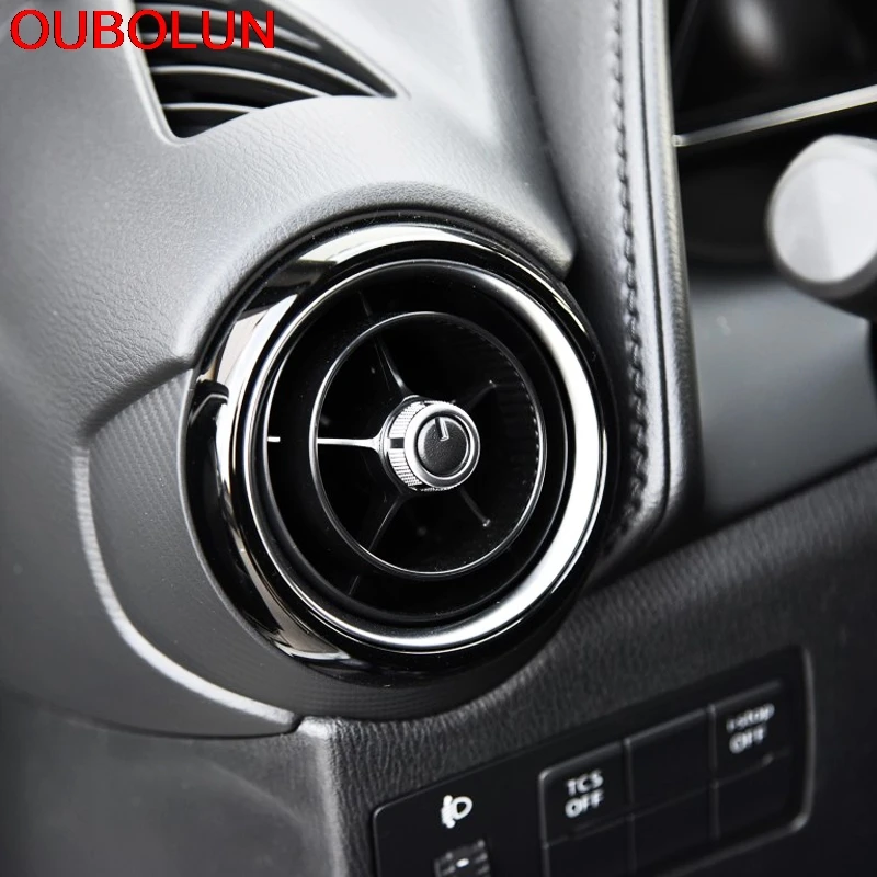 

OUBOLUN 3pcs For Mazda CX-3 CX3 2015 2016 2017 2018 ABS Front Air Conditioning Outlet Ring Outlet Cover Auto Accessories Styling