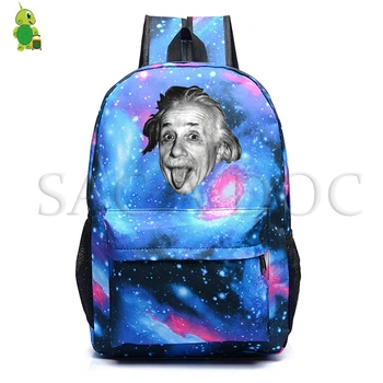 

Albert Einstein Galaxy Space Daily Backpack School Bags for Teenage Boys Girls Laptop Backpack Starry Night Travel Rucksack