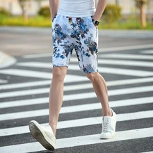 Мужские шорты с цветочным принтом, Азиатский размер s-6XL, мужские шорты в китайском стиле, летние мужские шорты