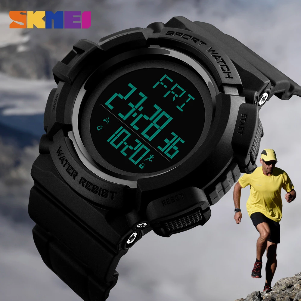 2018 Fashion Relogio Masculino Men Watches Sports Countdown Double Time Watch Chrono Alarm Digital Wristwatches Waterproof Clock