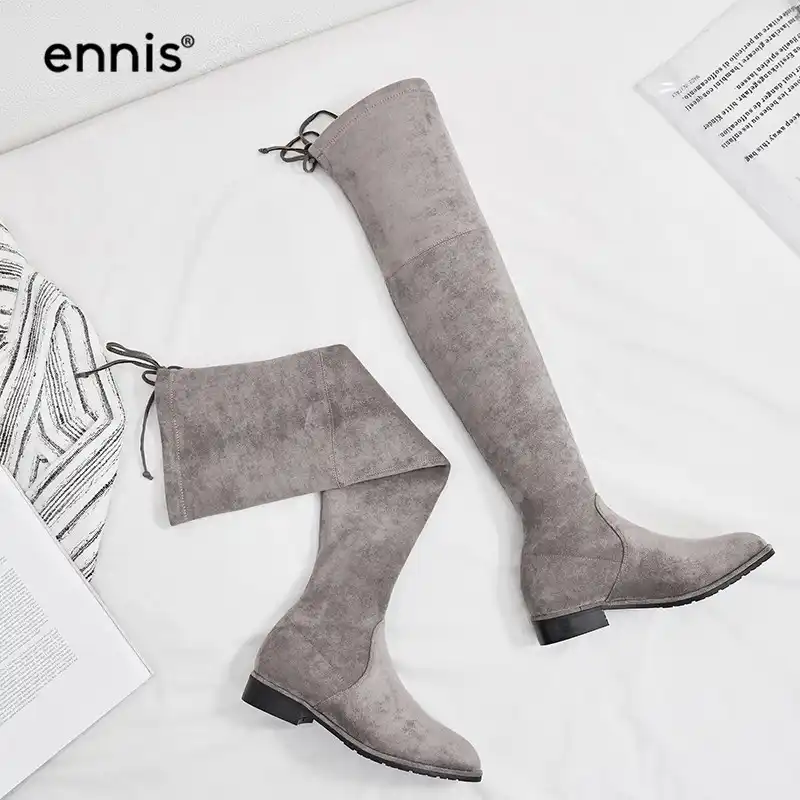 black round toe over the knee boots