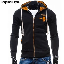 Unpadupe новые брендовые толстовки, мужские толстовки, Мужская цветная толстовка с капюшоном на молнии с длинным рукавом, мужские толстовки, верхняя одежда, M-XXL