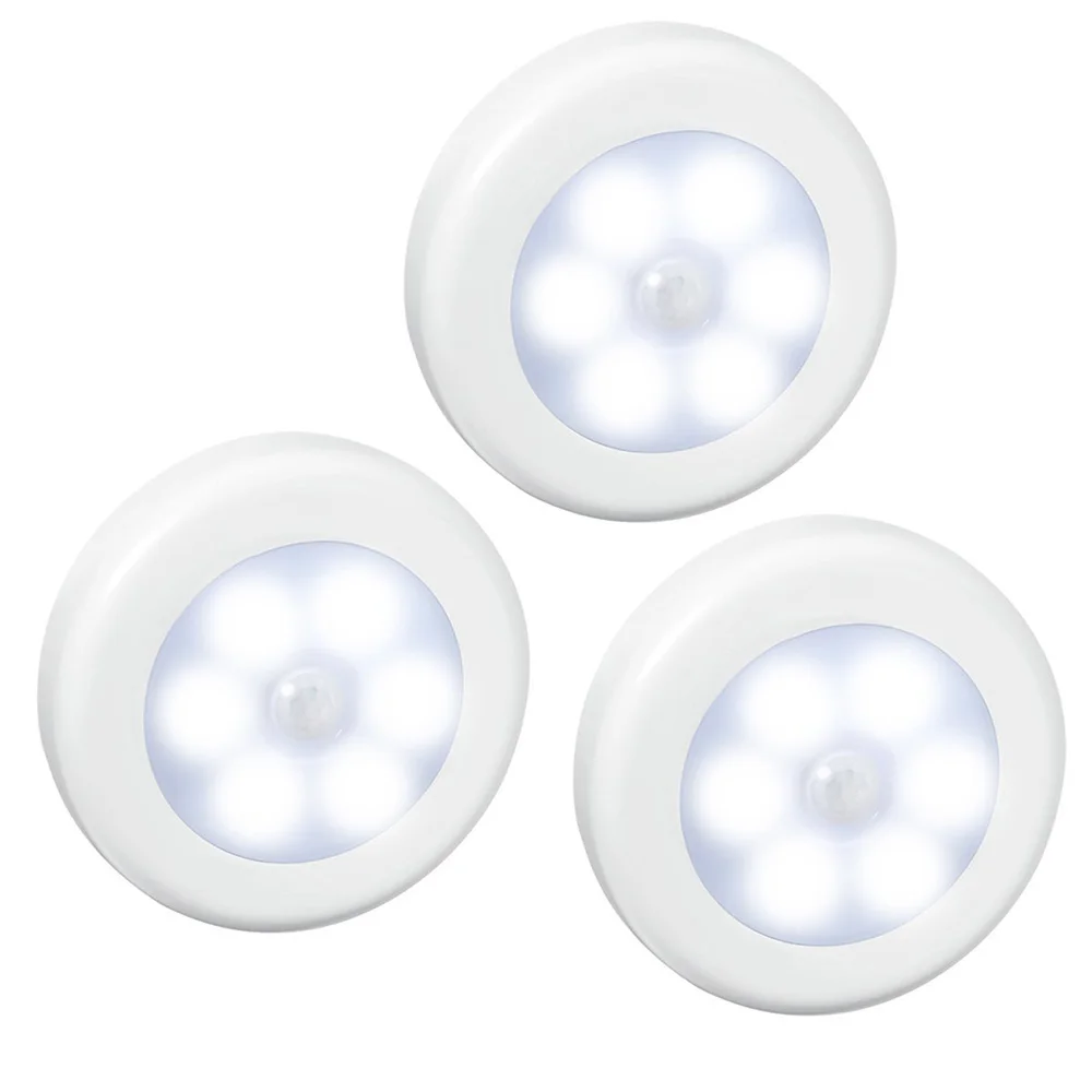 3PCS 6 LED Night Light Motion Sensor Wireless Wall Lights