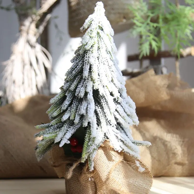 

Mini Artificial Christmas Tree Green Snow Bonsai Desktop Ornament Navided Xmas Decoration For Home 2018 New Year Natal Gifts