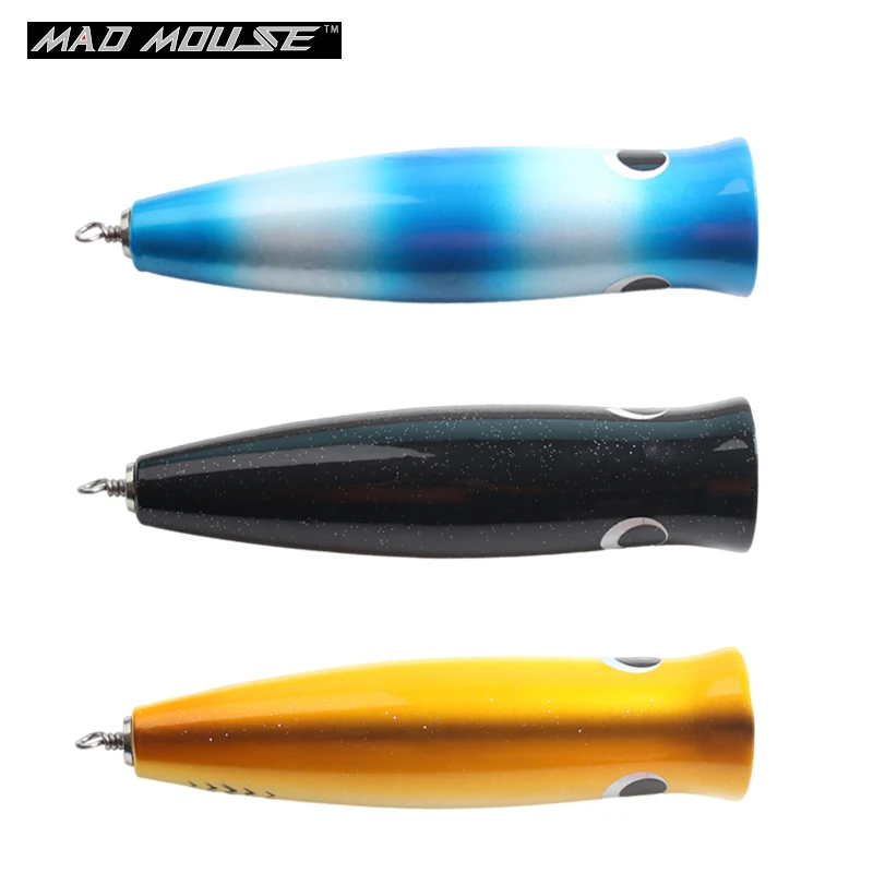 

MAD MOUSE 22cm 190g Topwater Wooden Popper GT Surface Popping Lure Deep Sea Chugger Boat Fishing Bait Ocean Angling Trolling