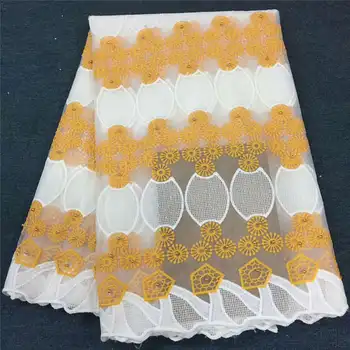 

Latest Nigerian Tulle Lace Milk silk French Net Beaded Lace Fabric For Nigerian Wedding Embroidery African Lace Fabric white