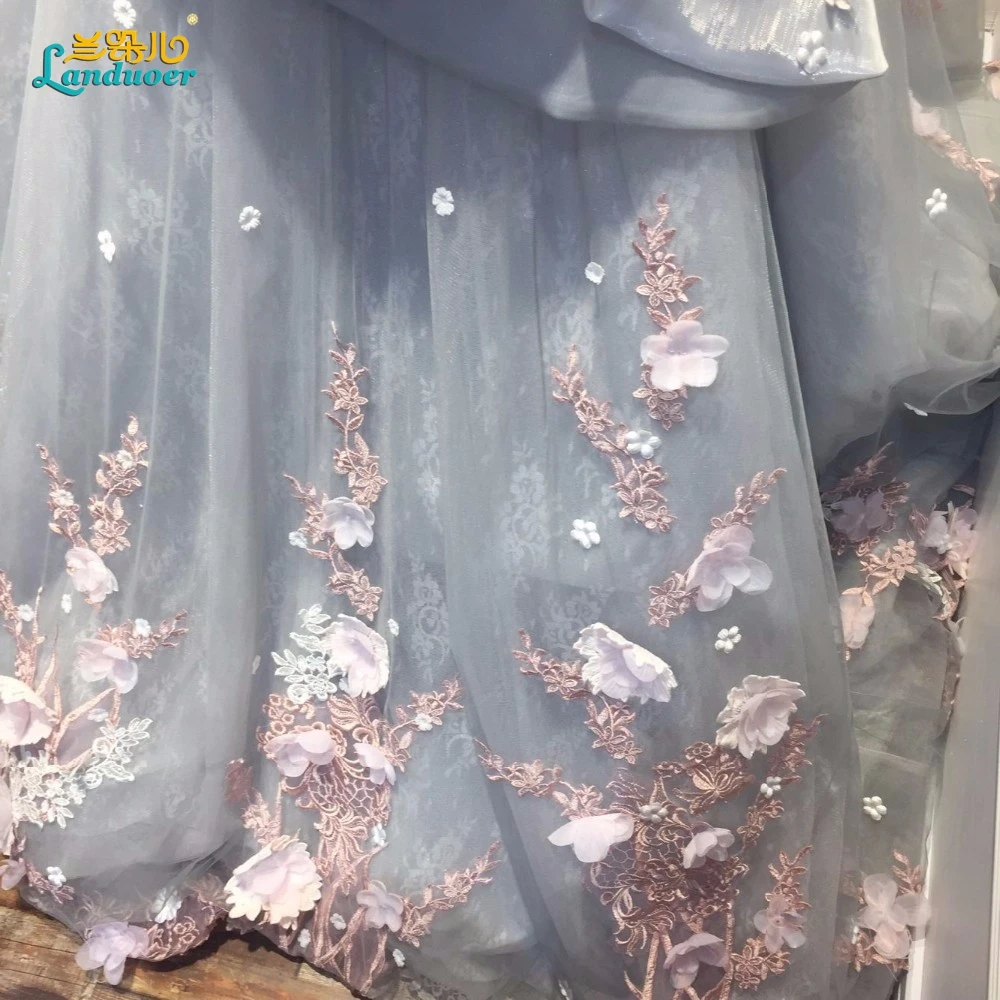 2017 Новый Cap Рукавом цветы Свадебное Платье Бальное платье Backless Свадебные Платья de