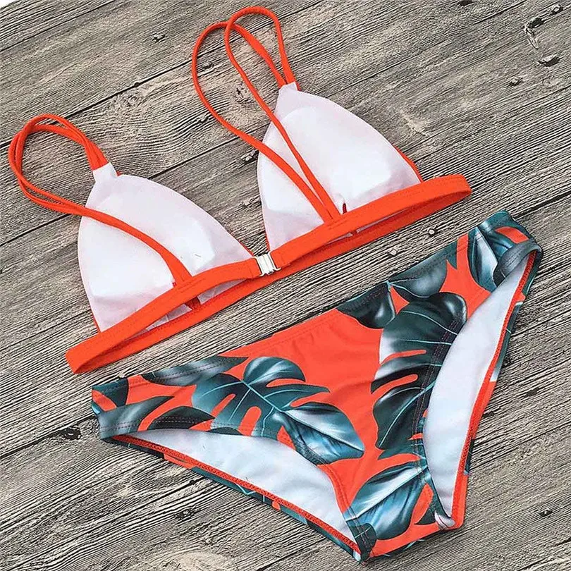 bikini Women's Bikini Set Sexy Leaves For Rope Swimsuit Push-up Swimwear Swimsuit Summer 2019 new #3m11 (12)