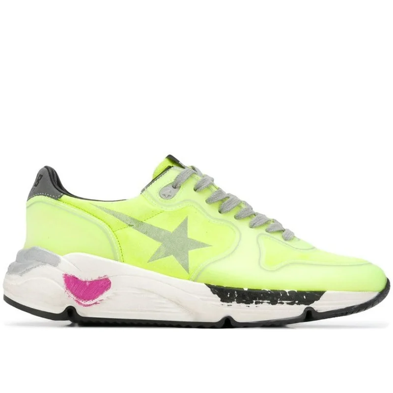 

2019 summer women's running shoes stars fluorescent candy color breathable lace flat running shoes dad shoes women MM-43