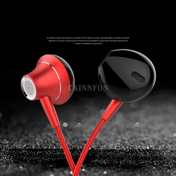 

200 Pcs/Lot Metal Earphone 3.5mm In-Ear Wired Ear Phones With Microphone Stereo Bass Earbuds For xiaomi redmi huawei Phone MP3