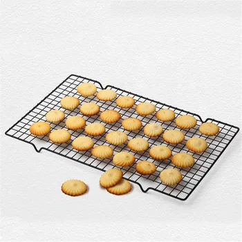 

1pc High Quality Black Rectangular Metal Mesh Nonstick Cake Cooling Rack Net For Cookies/Pies And Cakes bake Rack