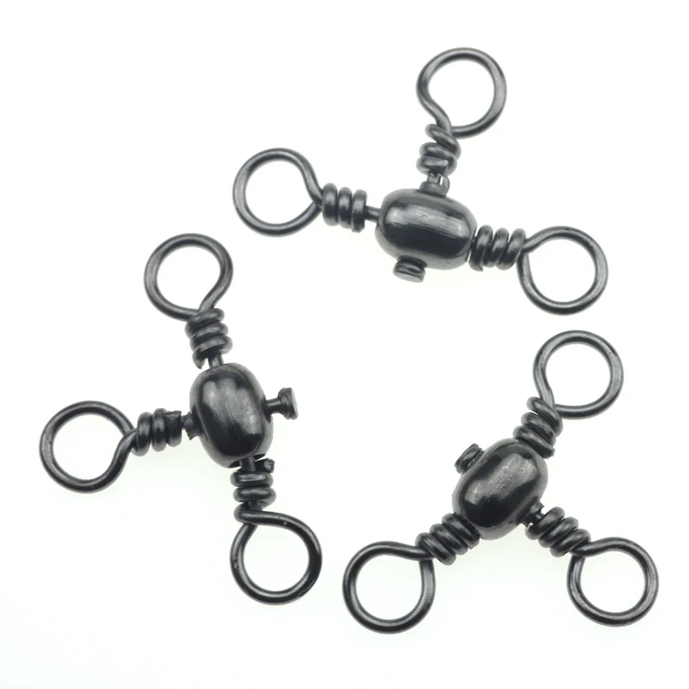 Fishing Hooks Barrel Swivel 3 Way Cross Line Fishing Swivels 30pcs/bag Durable Tackle Connector Accessories