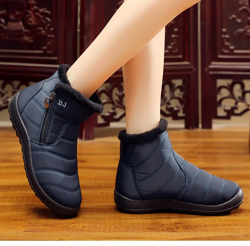 TIMETANG2018 Winter Shoes Woman Snow Boots With Plush Inside Botas Mujer Waterproof Plus Size 43 Winter Boots Female BootiesE229