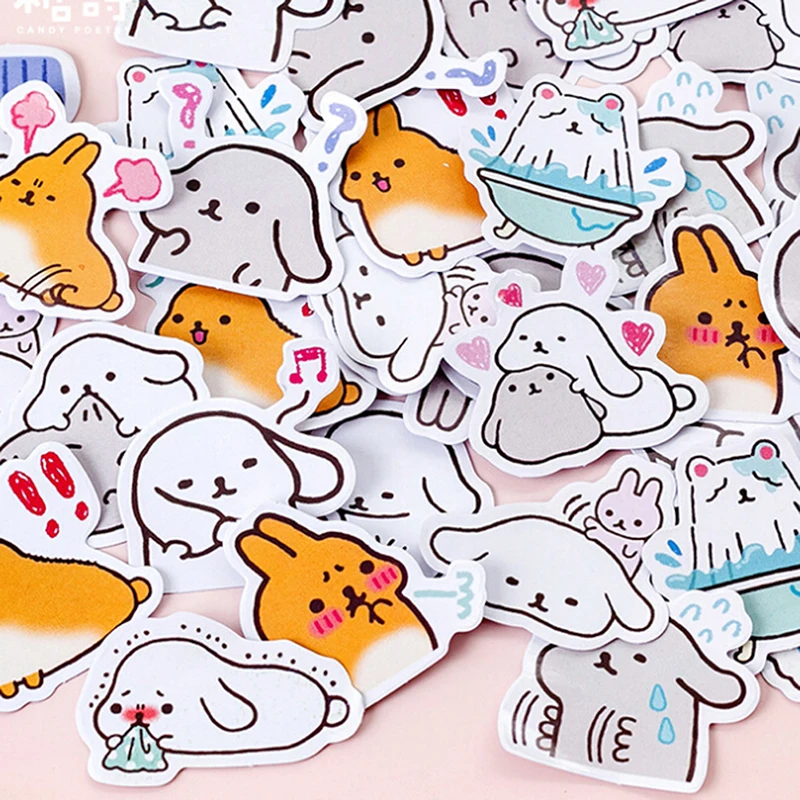 New 1Pack Kawaii Chubby Rabbit Series Sticker Pack Deco Packing Pet Stickers School Office Supplies Hot Sale