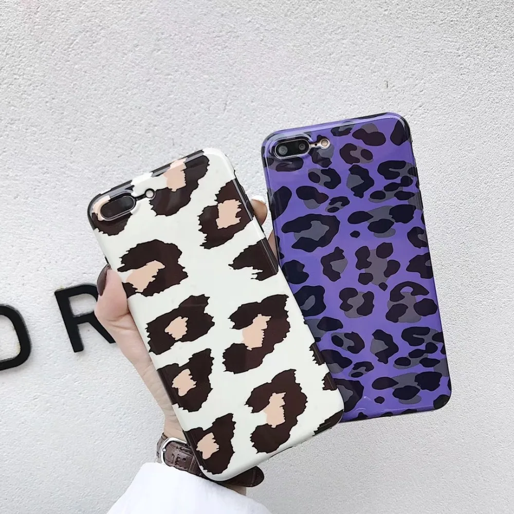 

Luxury Glossy IMD Soft Silicone Cover for iPhone case X 10 XS Max XR 7 Plus 8 6 6S Cute Leopard Pattern Purple Vintag Floral