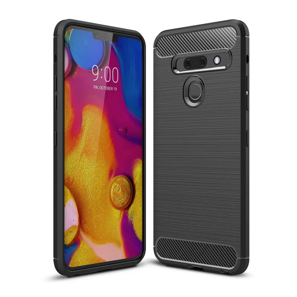 Роскошный чехол для телефона LG G8 ThinQ смартфон мягкий силиконовый карбона и