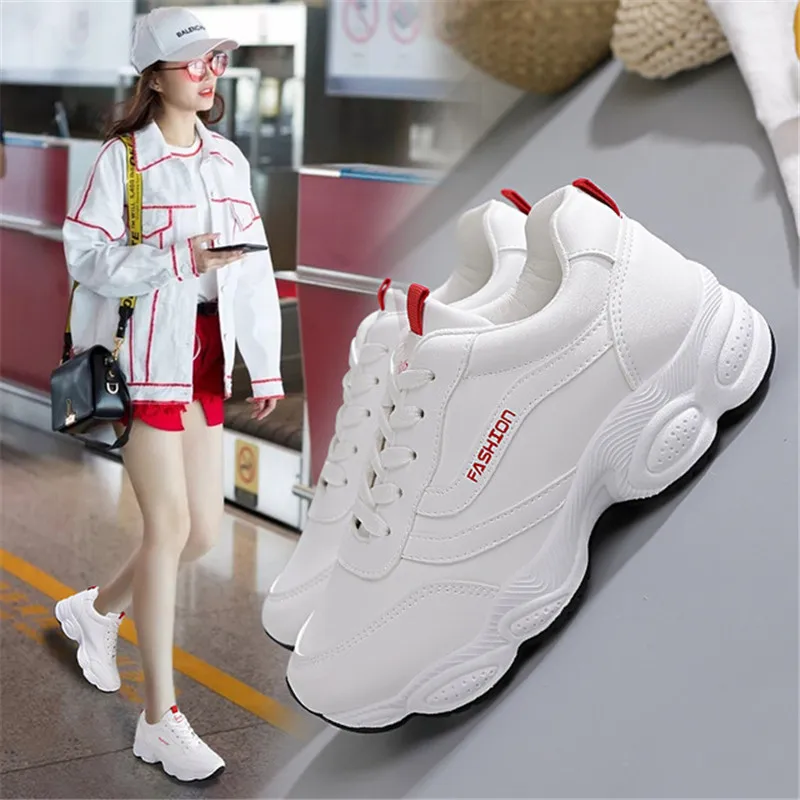 

Wild White Shoes Low to Help Women's Sports Shoes With Outdoor Fitness Running Shoes Thick-soled Wear-resistant Women Sneakers