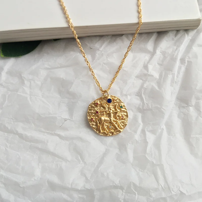 Artilady 12 ожерелье зодиака ожерелье с подвеской Золотое созвездие ожерелье для женщин ювелирные изделия вечерние подарки Прямая поставка - Окраска металла: Sagittarius