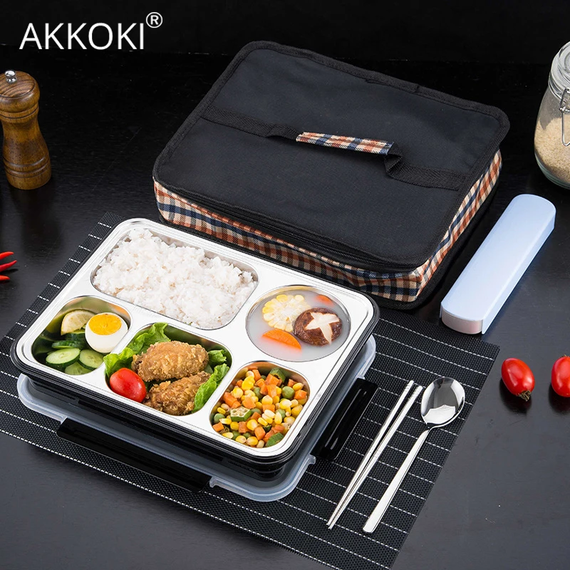 

New Leakproof Lunch Box Thermal Bento Box Food Container Heated Container Eco-Friendly Separate Compartments Not Mixed Food Box