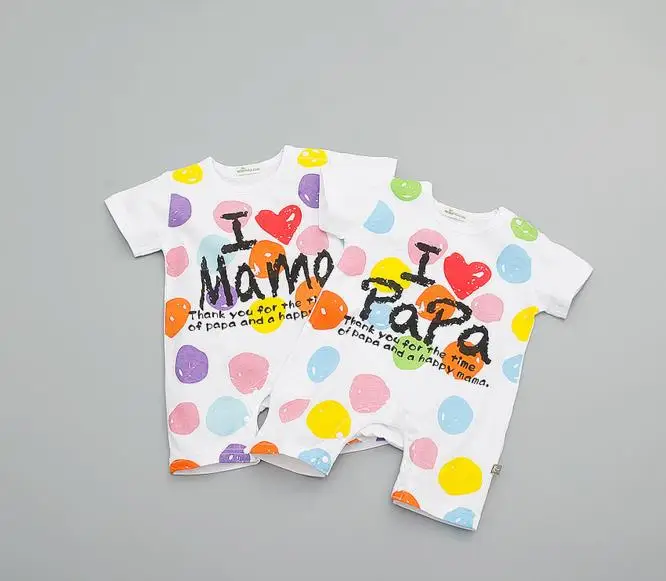 

New HIGH QUALITY 100% COTTON summer Mama&Papa newborn baby boy/girl bodysuits JTS004