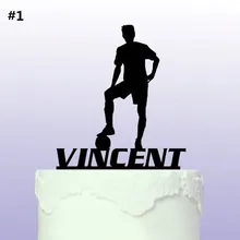 Изготовленный На Заказ украшение для именинного торта персонализированные Футбол с днем рождения праздничный торт с именем аксессуары для торта на день рождения поставки