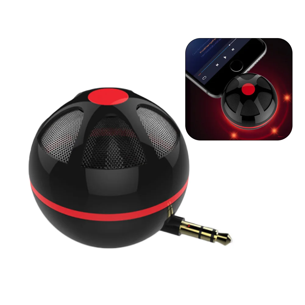

3.5mm Aux Audio Jack Mini Round Shape Portable Speaker for Smart Phone Tablet Universal Amplifier Loudspeaker Music Player