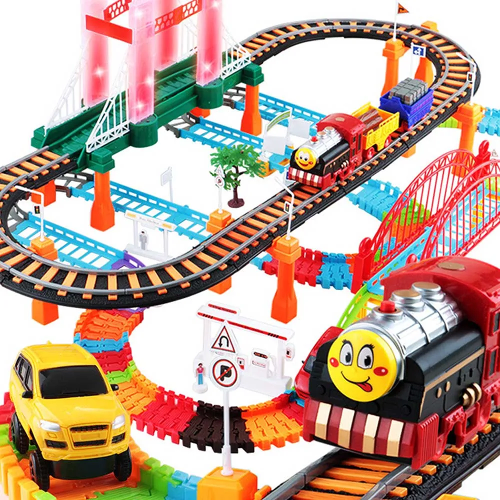 

Glowing and Musical Multi-Layer Assembly Puzzle Toys Road Model Slots Toy Racing Electric Multi-Track Car Toy Set Child's Gift