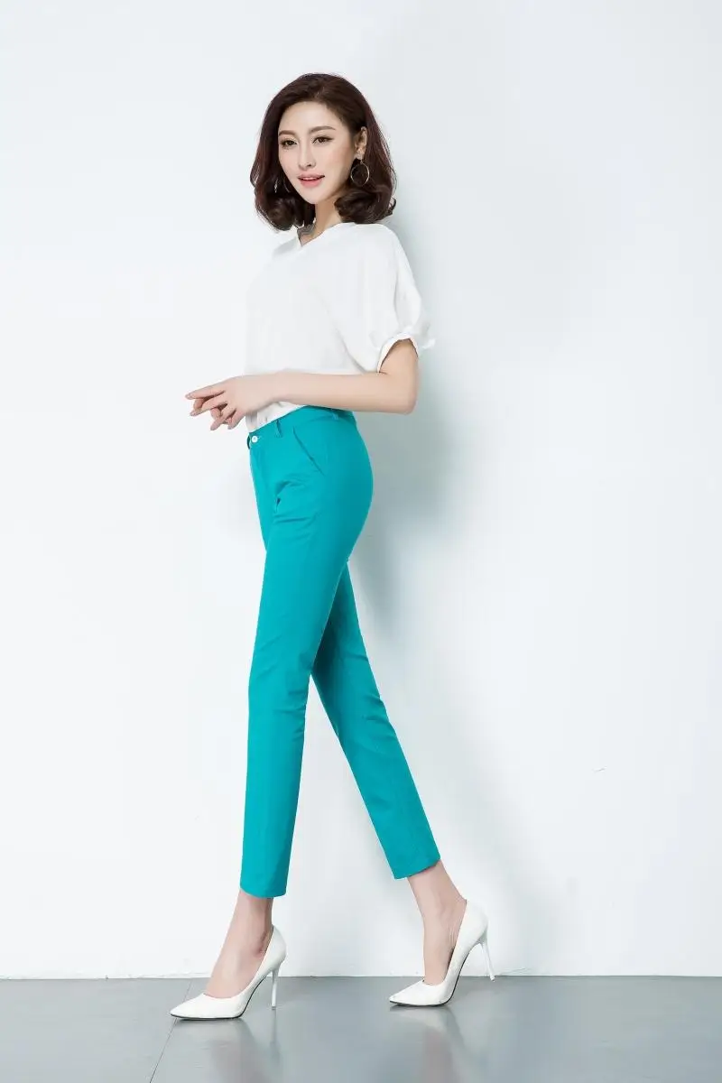 capri jeans Korean Slim Straight Trousers Women's Pants All Match Casual Spring Legging Pants Plus Size S-4XL Ankle-Length Pants Capri 2020 plus size clothing