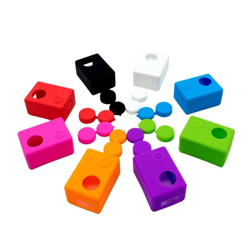 

For SJ4000 WIFI SJ4000+ SJ5000 SJ7000 SJ9000 Silicone Case with 2 Lens Cap Covers for Eken H9 H9r GoPro Hero 3 Protective Cover