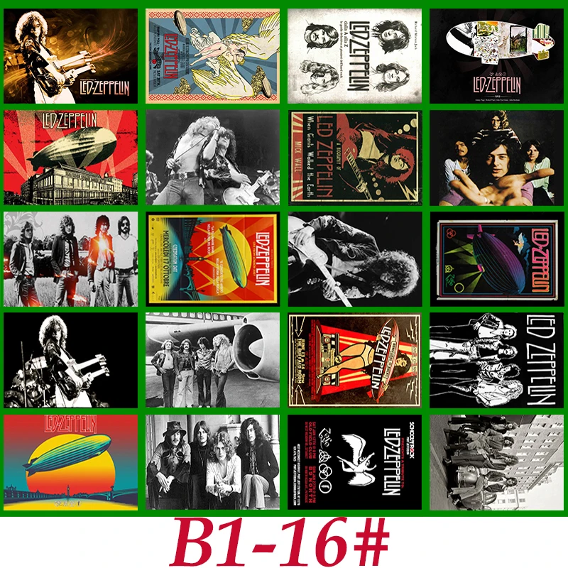 

B1-16# Led Zeppelin Classic Series sticker 20/pcs PVC Laptop Sticker collection Gift Home Decor Fridge Styling Mixed Stickers
