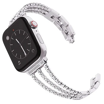 

women Diamond watch Band for apple Watch 38mm 42mm 40mm 44mm Stainless Steel strap iwatch Series 5 4 3 2 1 Wrist band Bracelet