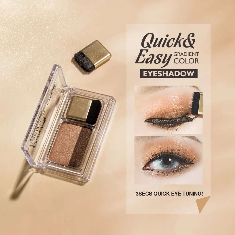 MENOW двухцветные мерцающие матовые тени для век Make up Pallete Fashion Lazy Eye Shadow Makeup E419