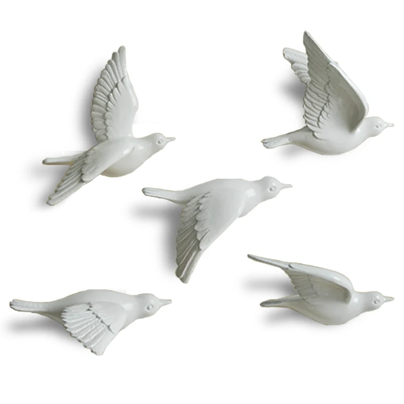

3D Resin Peace Dove/bird mural home decor pure color brand festival/wedding background wall quality creative hanging decoration