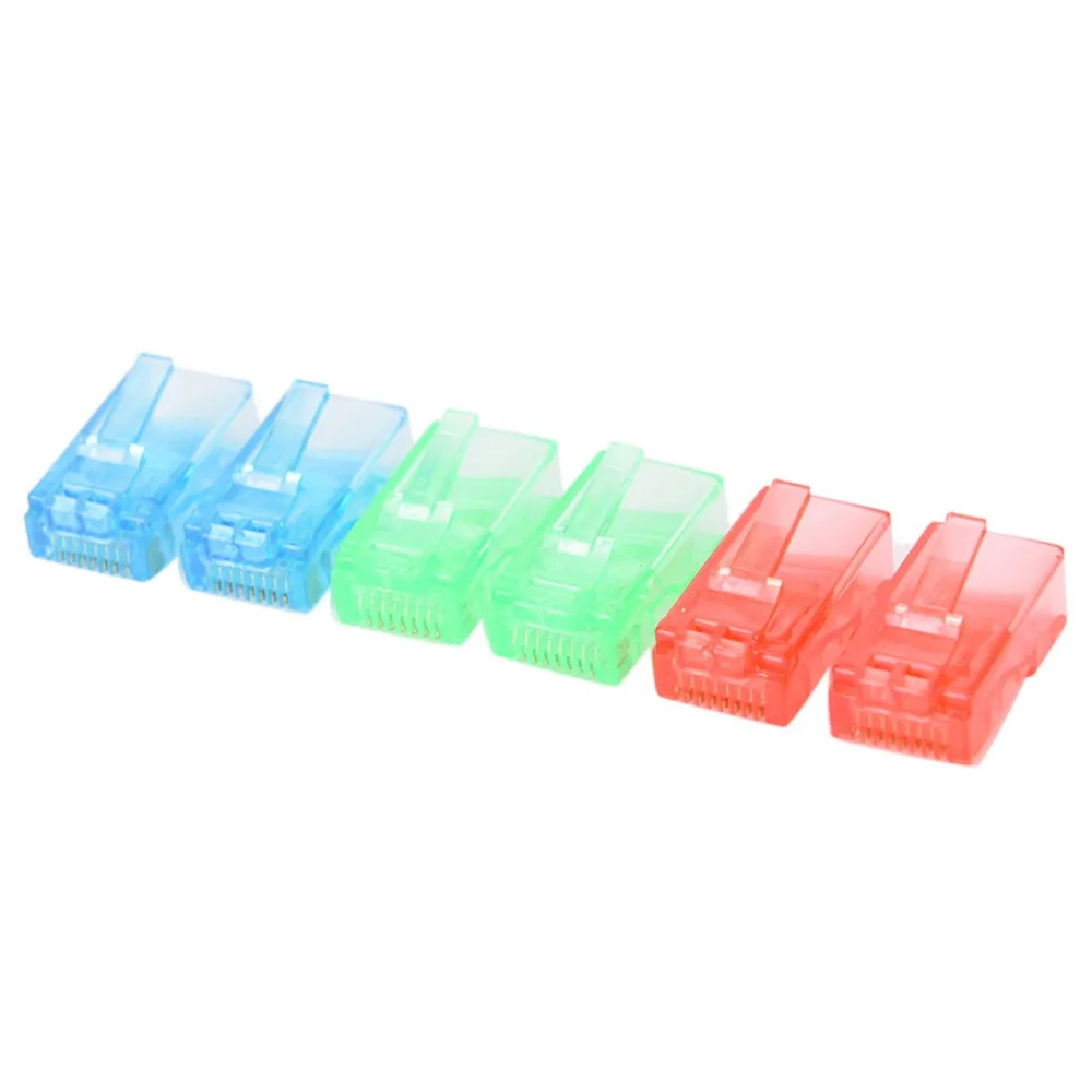 50 шт. цветные модульные Сетевые штекеры RJ45 8P8C CAT5 CAT5E|Компьютерные кабели и