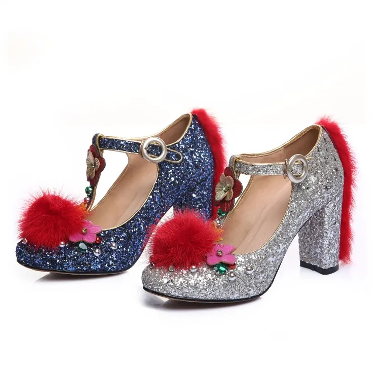 MStacchi/Новые блестящие свадебные туфли из натуральной кожи; туфли на платформе, украшенные кристаллами и цветами; женские Серебристые свадебные туфли; туфли-лодочки с t-образным ремешком