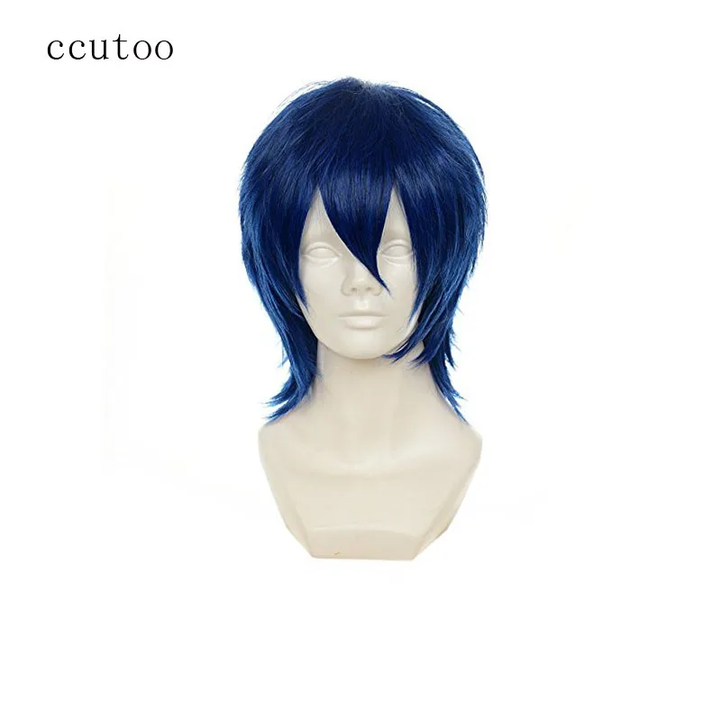 

ccutoo Mizushima Iku 12" Blue Mix Short Fluffy Layered Synthetic Hair Heat Resistance Fiber Cosplay Full Wigs Ichinose Tokiya