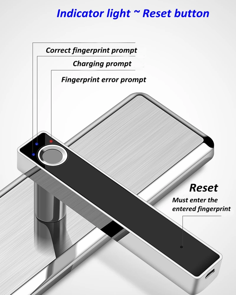 Нержавеющая сталь скрытый отпечаток пальца замок электронный биометрический отпечаток пальца дверной замок для внутренней личной защиты домашний замок