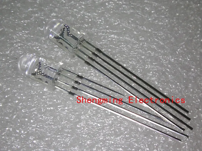 

100pcs 5MM RGB super Bright led Common Cathode 4 pins red green blue water clear