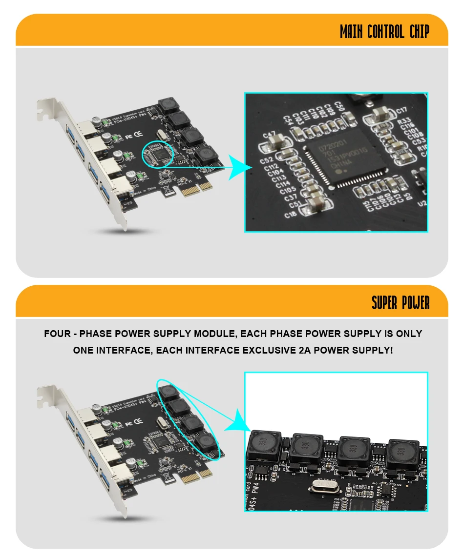 Новейшие высококачественные куртки на меху 4 Порты и разъёмы PCI-E к USB 3,0 концентратор карты расширения адаптер 5 Гбит/с Скорость для настольного компьютера Компоненты ПК