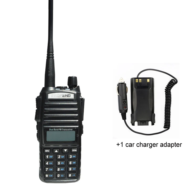 Baofeng UV82 иди и болтай walkie talkie uv 82 Портативный радио с наушником CB Ham Радио Vhf Любительская рация двойного диапазона для переносного приемо-передатчика двухполосный трансивер - Цвет: balck addcar charger