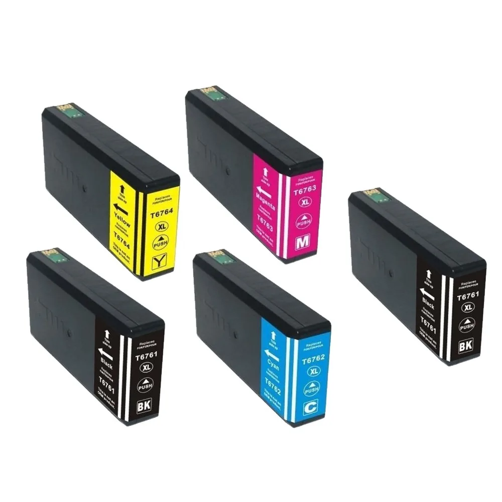 

5pack Compatible ink cartridges For T676XL used in Epson workforce wp-4020 wp-4530 wp-4540 pro wp-4010 wp-4023 wp-4090 wp-4520