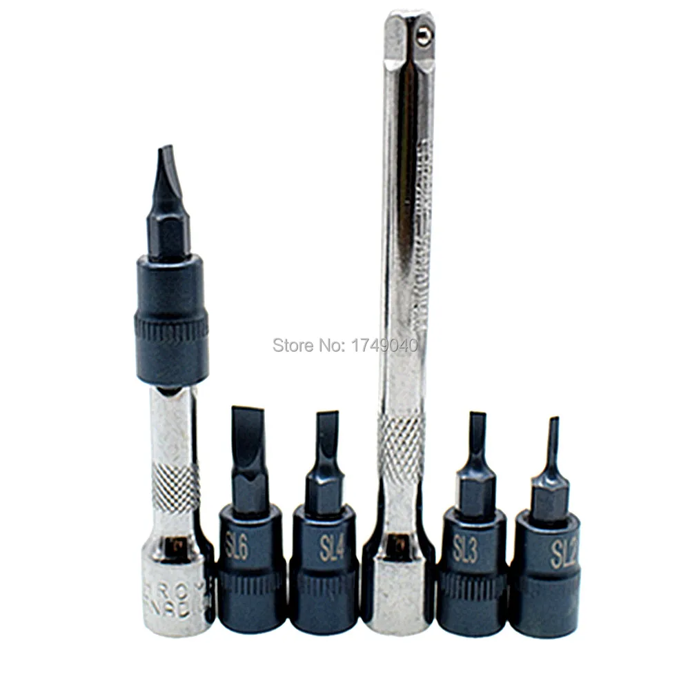 Buy 5pc Slotted Socket Bit Set SL2 to SL6 Screwdriver