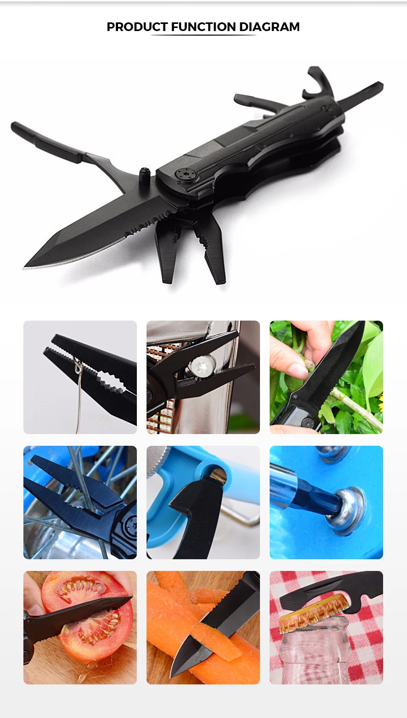 Мульти-инструментный Карманный охотничий Ножи прочный Нержавеющая сталь Ножи плоскогубцы 5-в-1 мульти-Функция складной Ножи наборы ручных инструментов